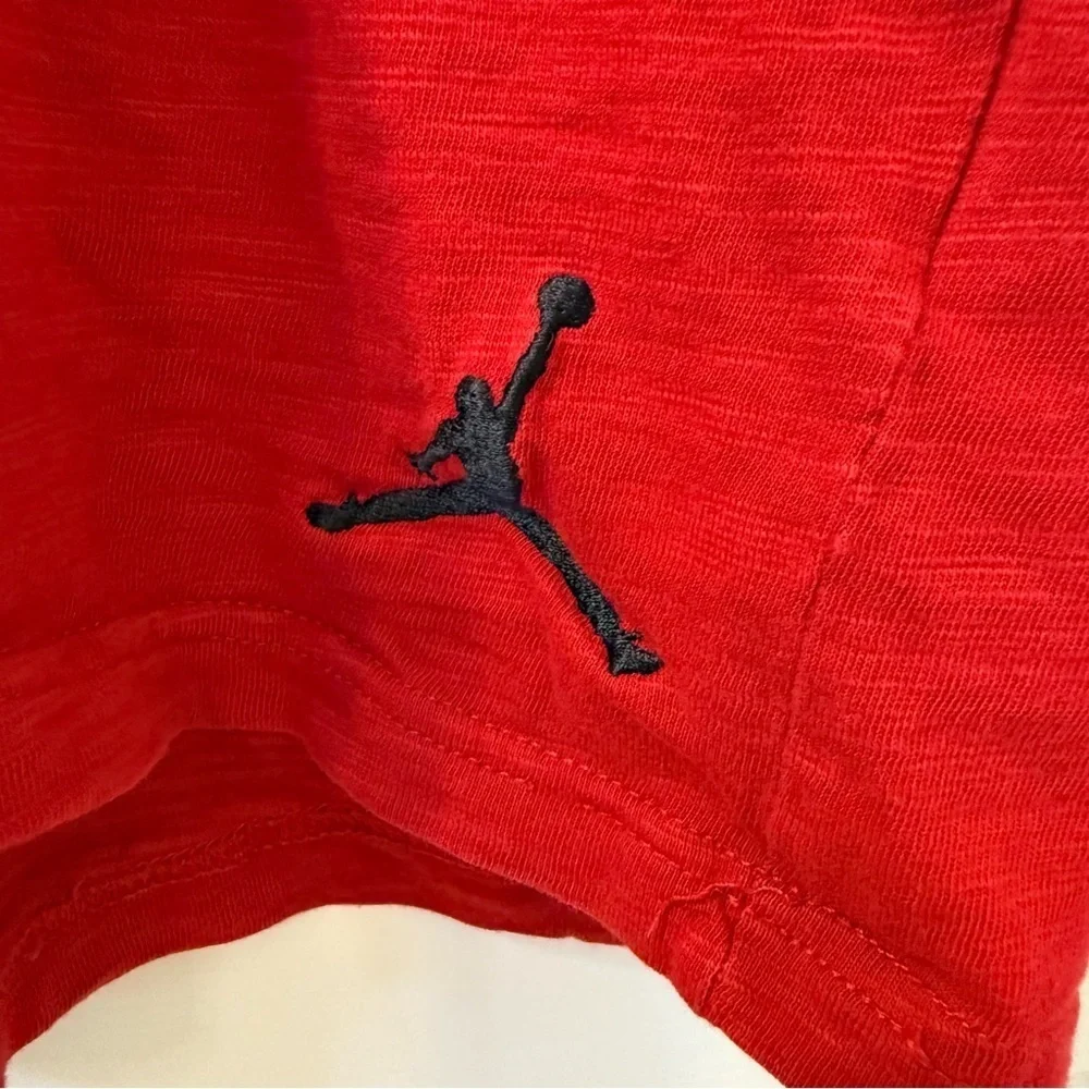 Jordan Red Short Sleeve Tee with Graphic Design